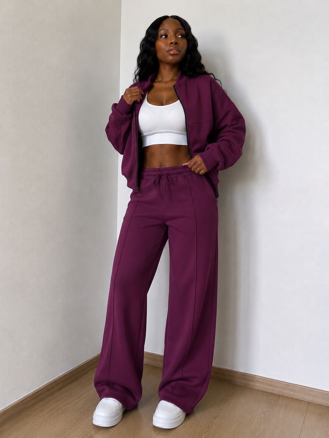 Purple Dragon Fruit 2pc Zip Set(Polyester & Wool)