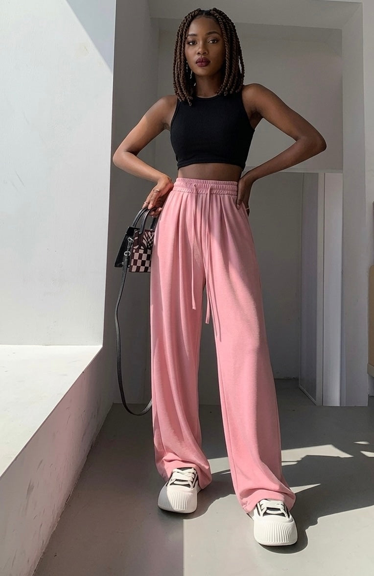 Rose Pink Feminine pant (Stretchy relaxed fit)