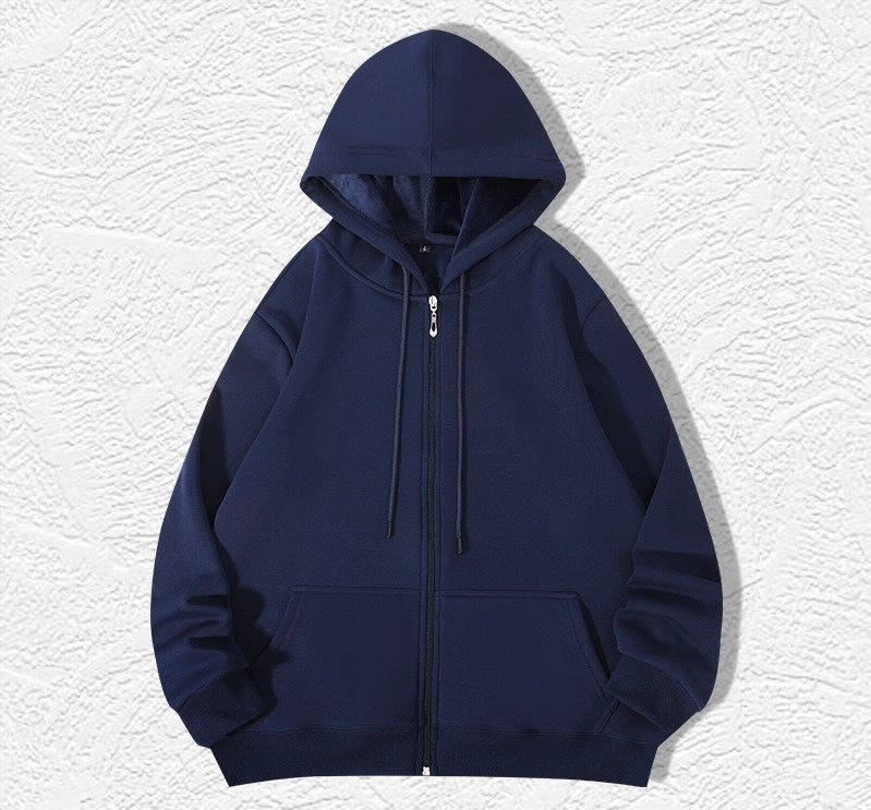 Navyblue Zip Hoodie (Heavy Cotton & Wool)