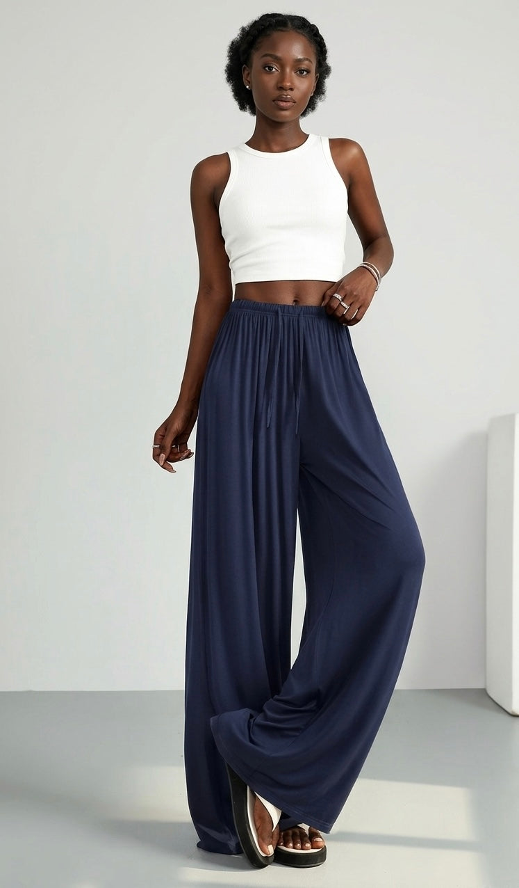 Navyblue Feminine pant (Stretchy relaxed fit)