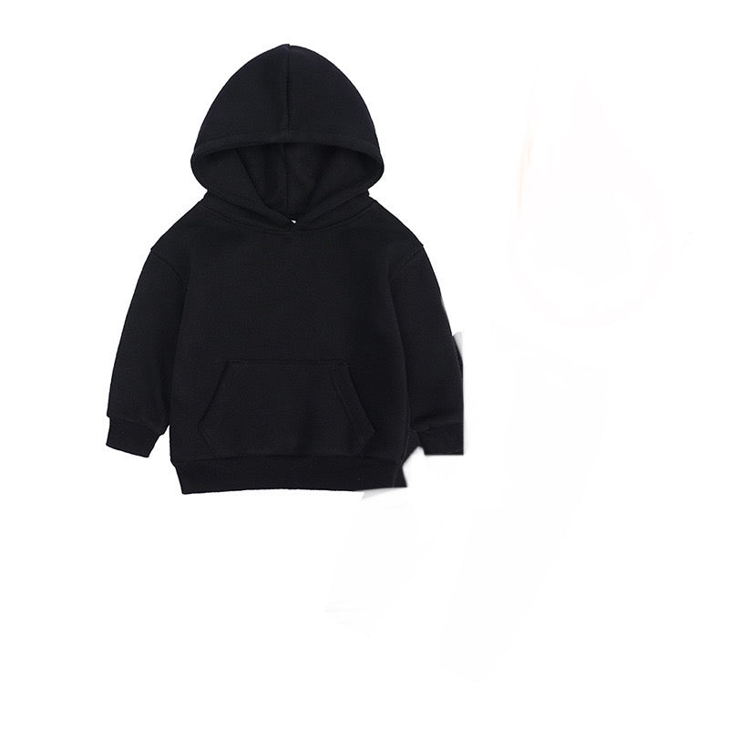 Black Heavy Cotton Kids Hoodie