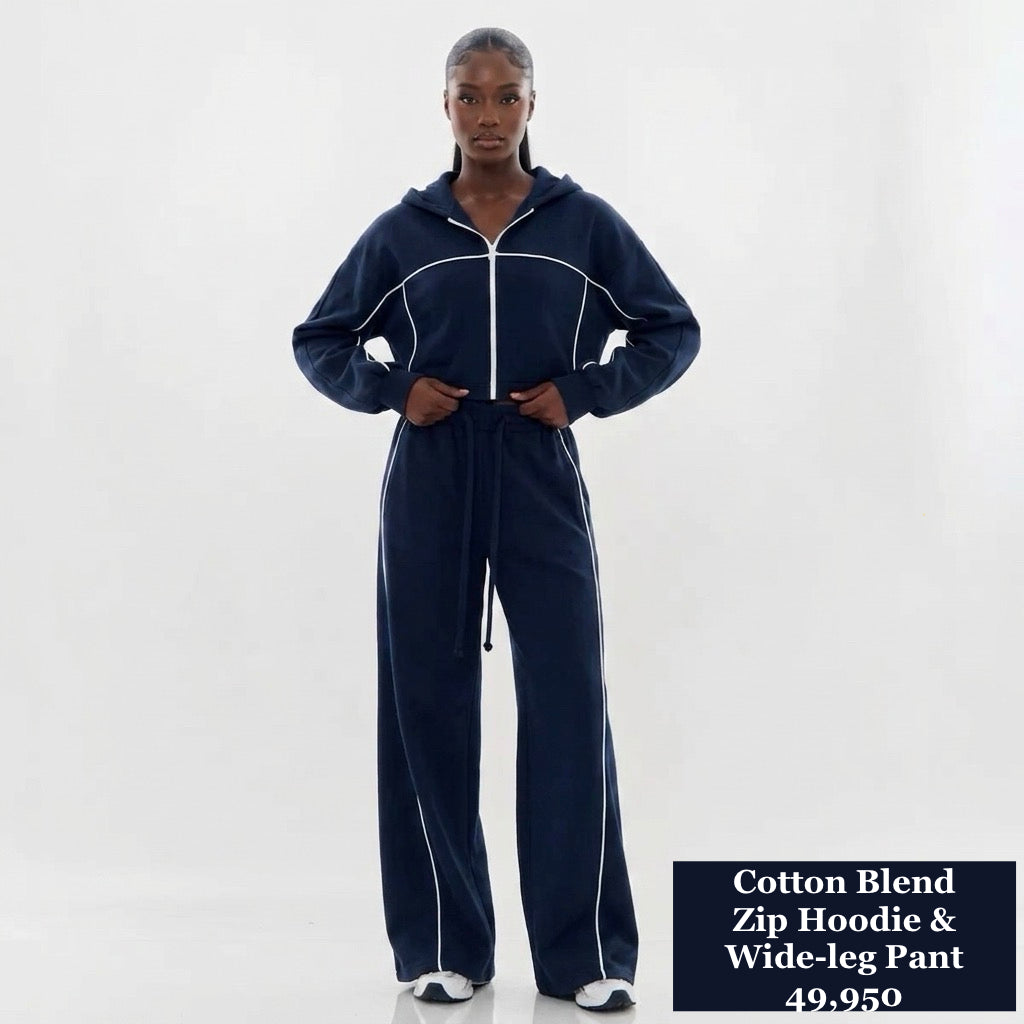 Navyblue 2pc zip Tracksuit (Cotton Blend)