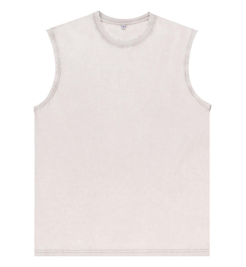 280gsm Ivory Stone/Acid-washed Armless T-shirt