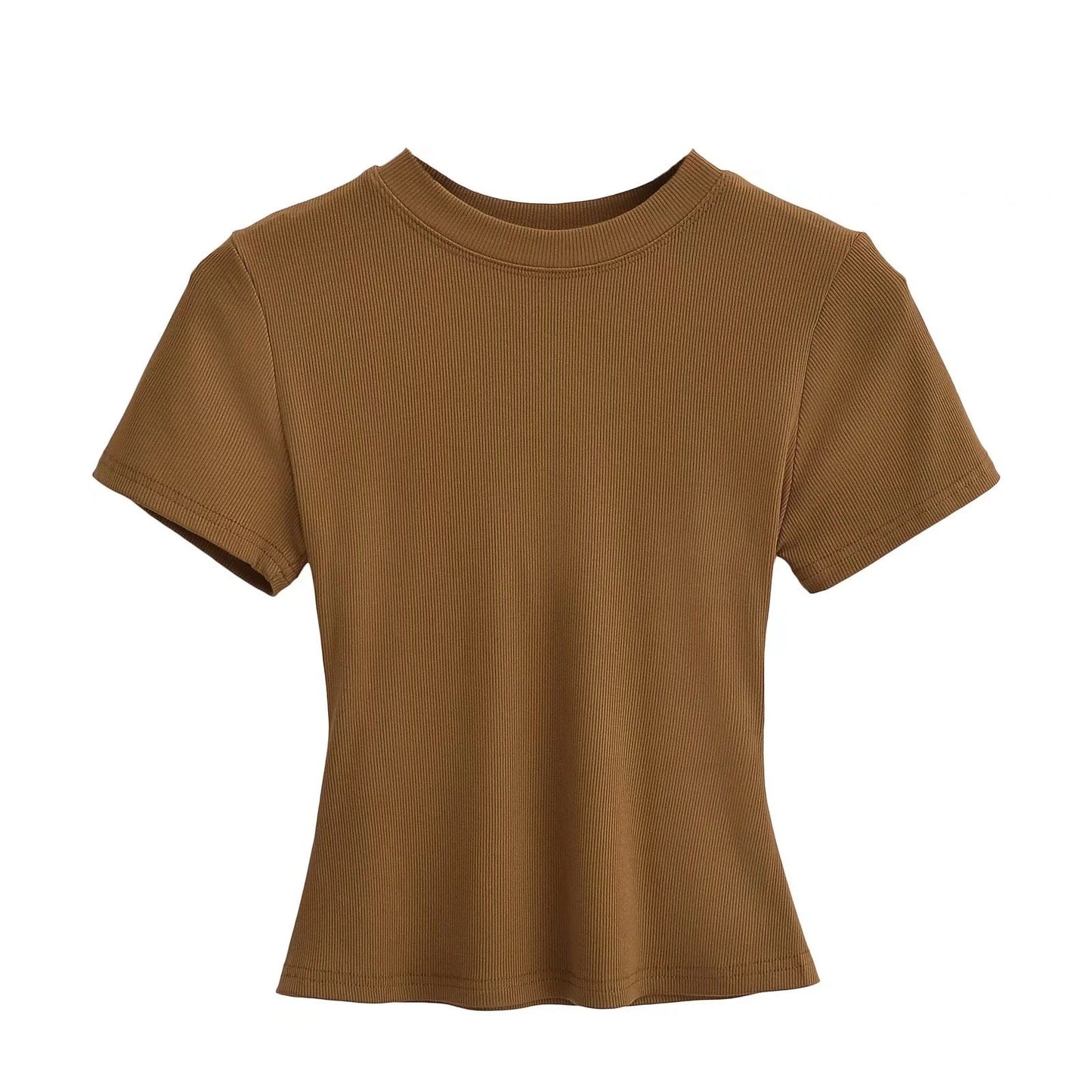 Golden Brown Crew-neck Compression T-shirt