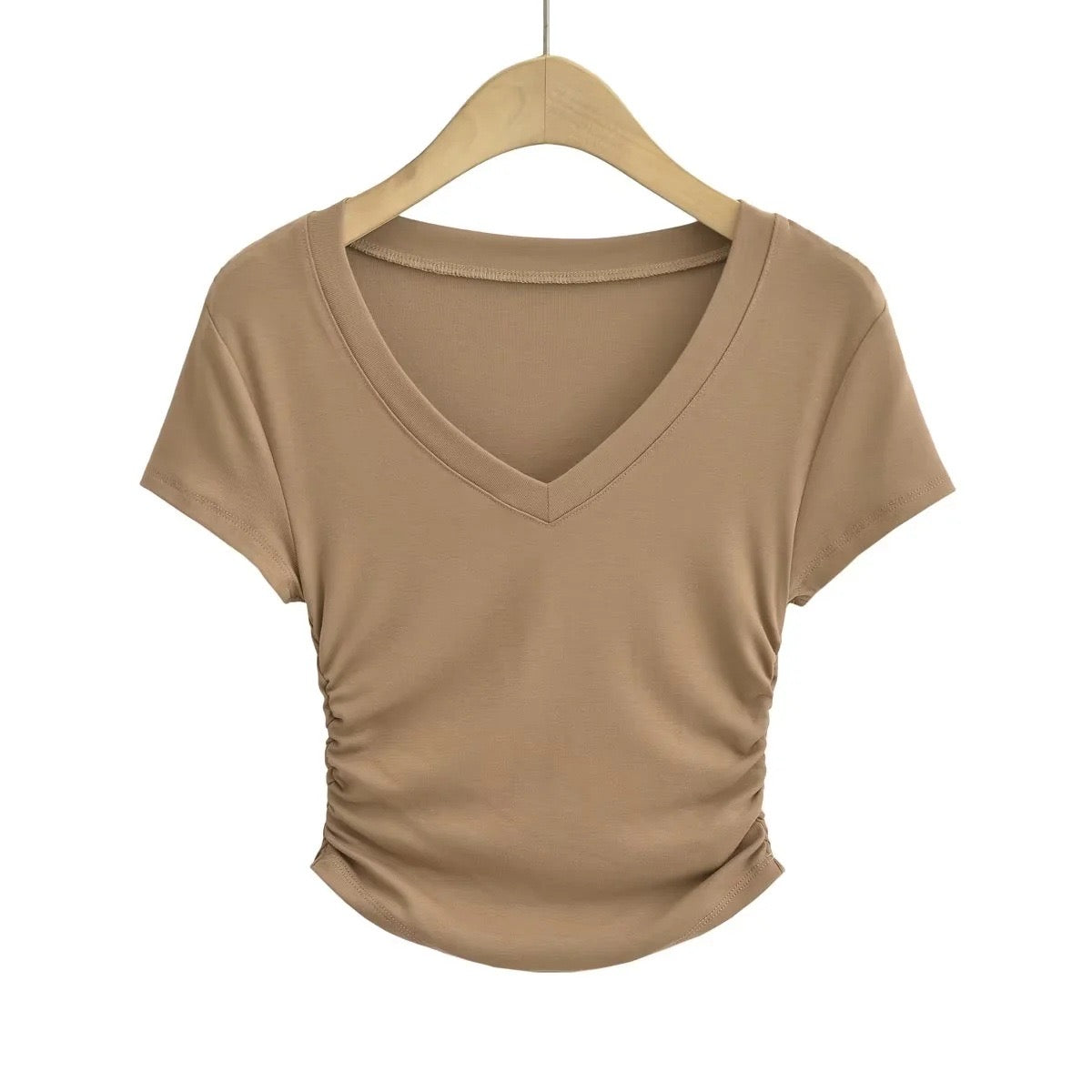 Deep Mocha V-neck Compression T-shirt
