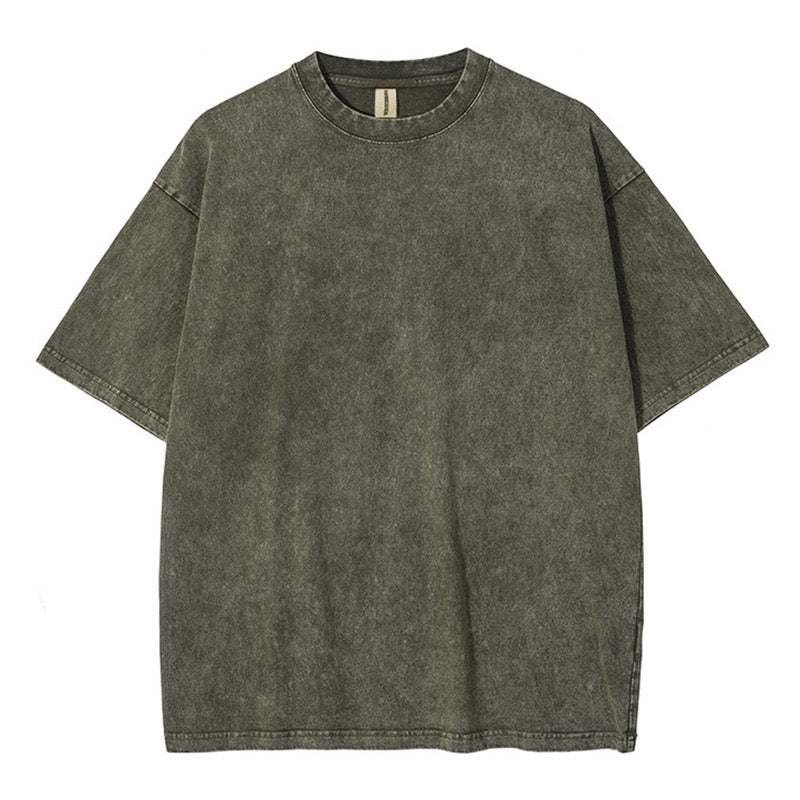 280gsm Dark Cement Stone/Acid-washed T-shirt