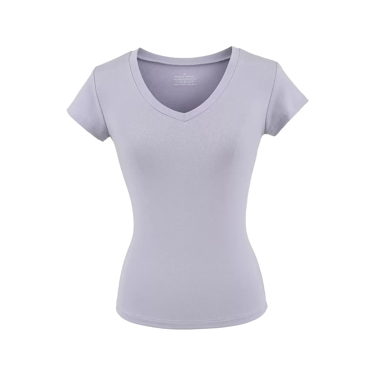 Lavender V-neck Compression T-shirt