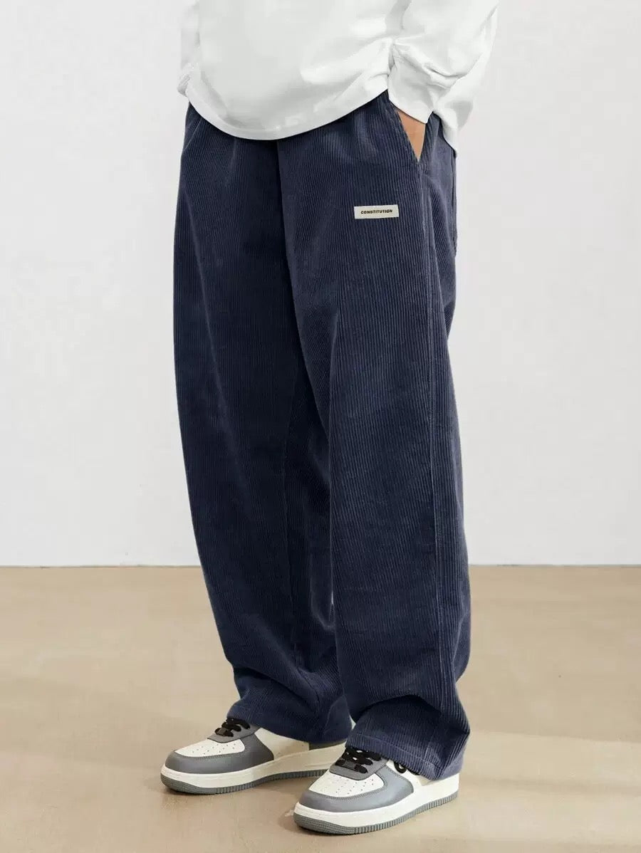Navyblue Wide-leg Sweatpant (Corduroy)