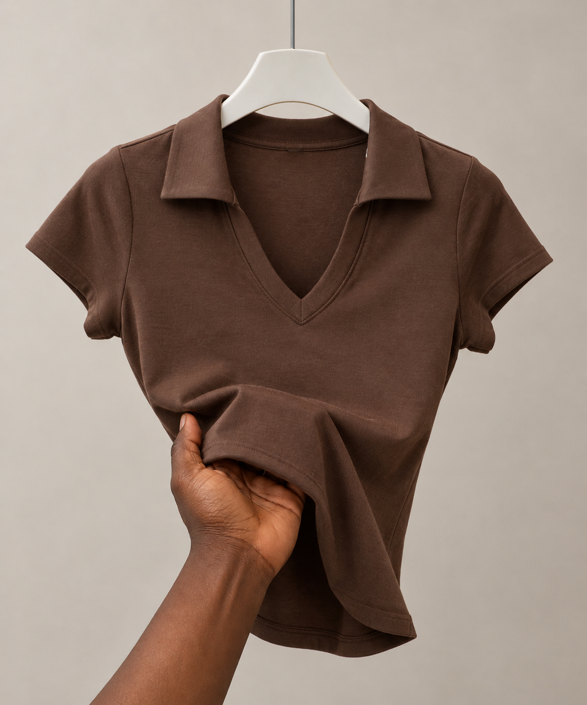 Dark Chocolate POLO V-neck T-shirt