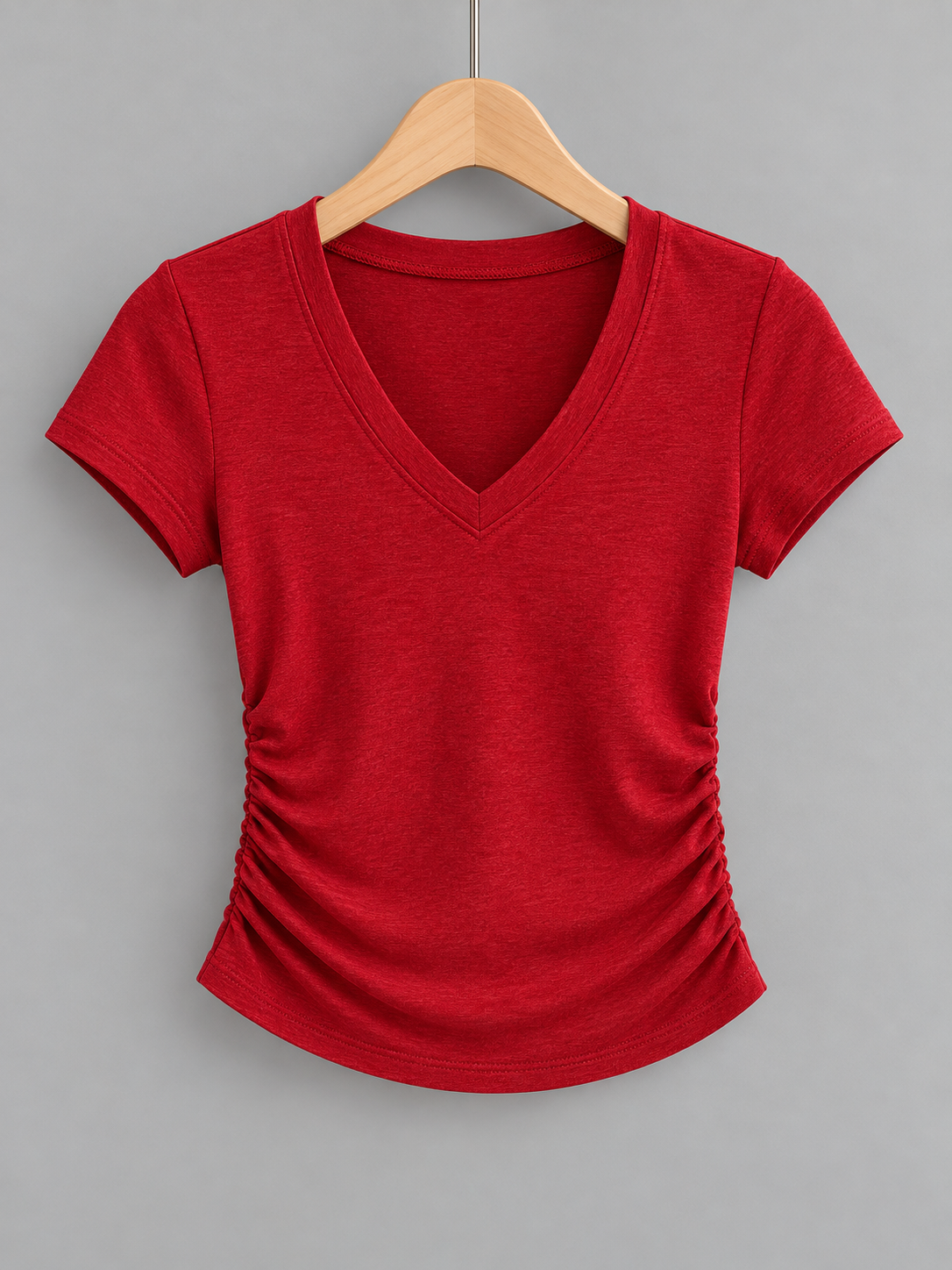 Scarlet Red V-neck Compression T-shirt