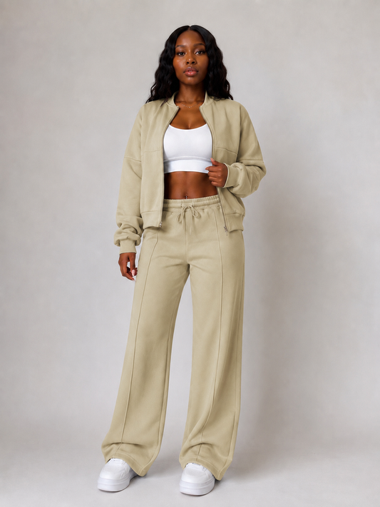 Lemon 2pc Zip Set(Polyester & Wool)