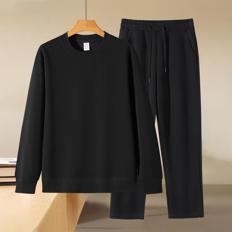 Black Wideleg Sweat-set (Cotton/Poly)