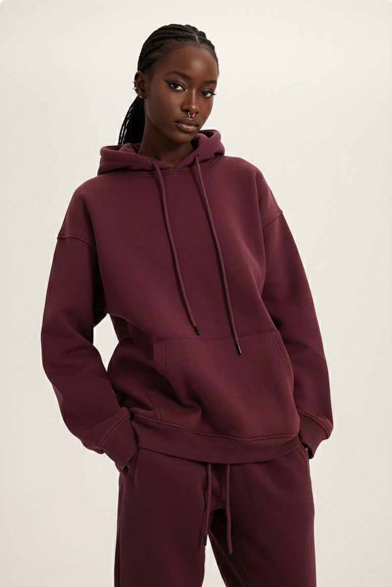 Maroon 2pc Set (Extra Thick Heavy Cotton & Wool)