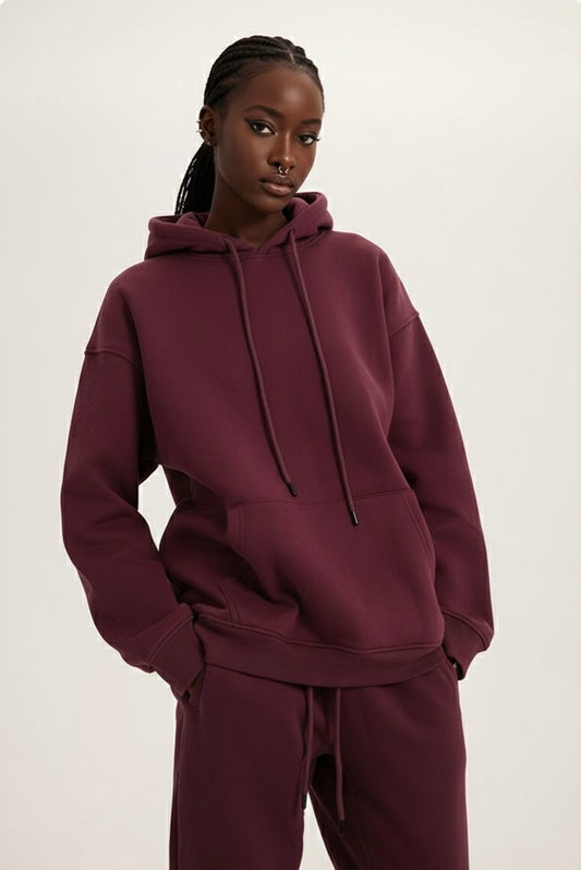 Maroon 2pc Set (Extra Thick Heavy Cotton & Wool)