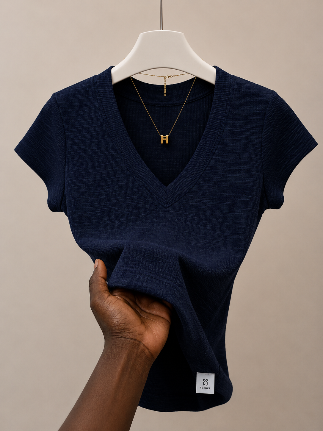 Navyblue Heather V-neck T-shirt