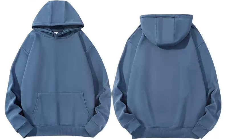 Steel Blue Hoodie (Heavy Cotton & Wool)