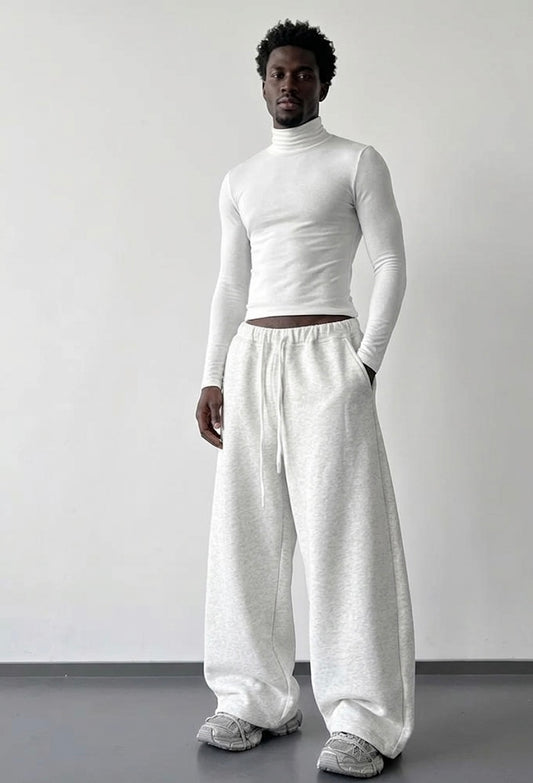 Oats Wide-leg Cotton Sweatpant (with drawstring)