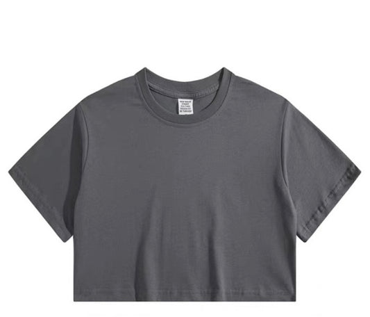 Dark Grey Crop T-shirt