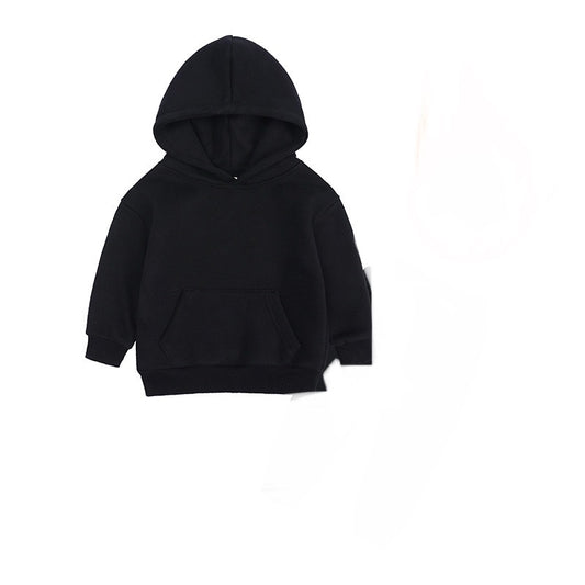Black Heavy Cotton Kids Hoodie