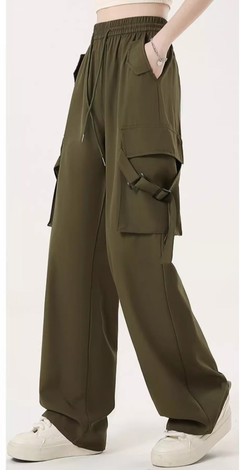 Army Green Cargo Sweat-pant (Polyester)