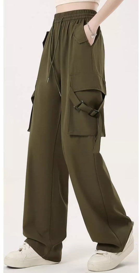 Army Green Cargo Sweat-pant (Polyester)