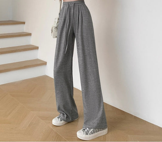StoneGrey Cotton Wide-Leg pant(Very Stretchy)