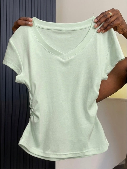 Mint Green V-neck Compression T-shirt