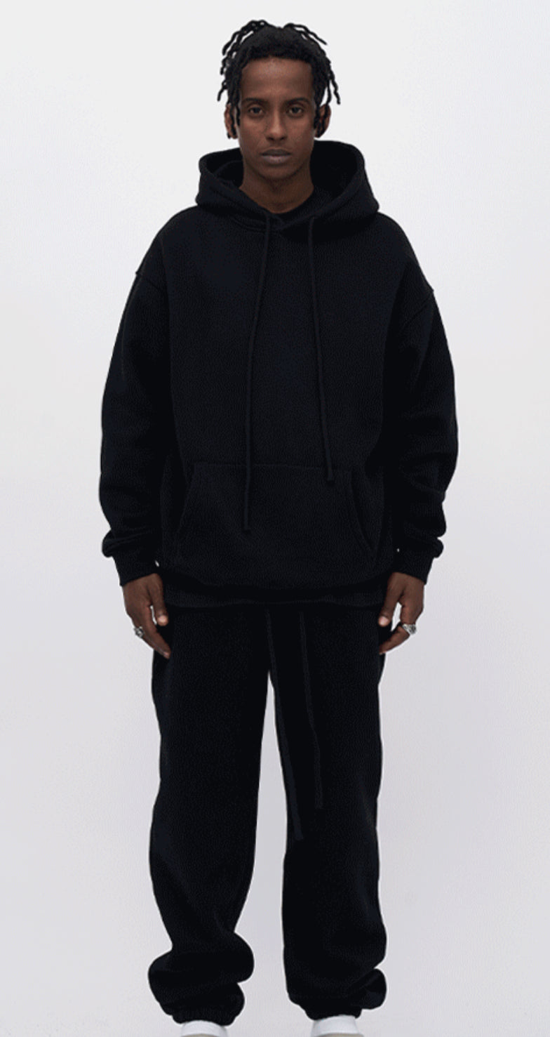 Black 2pc Set (Extra Thick Heavy Cotton & Wool)