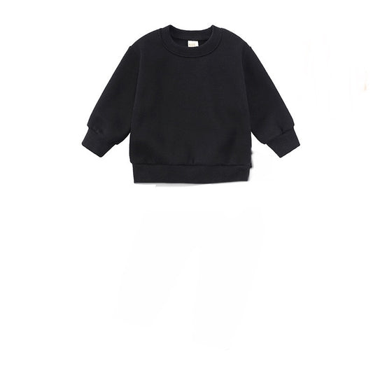 Black Heavy Cotton Kids Sweatshirt