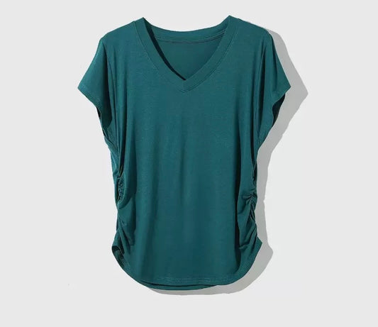 Dark Teal V-neck T-shirt