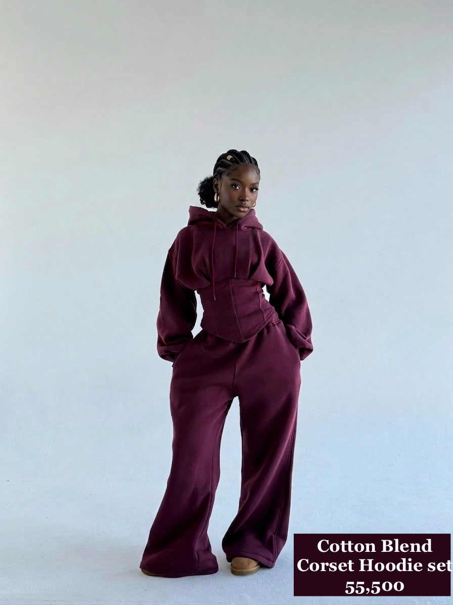 Dragon fruit Corset 2pc Hoodie Set(Poly/Wool)