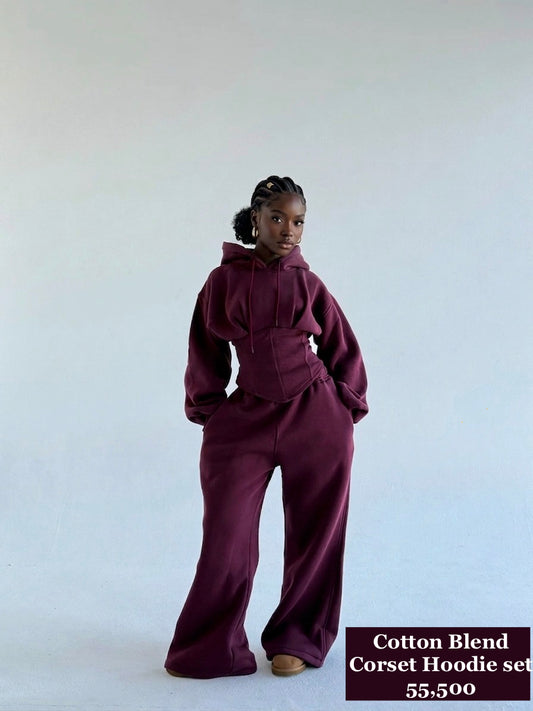 Dragon fruit Corset 2pc Hoodie Set(Cotton Blend)