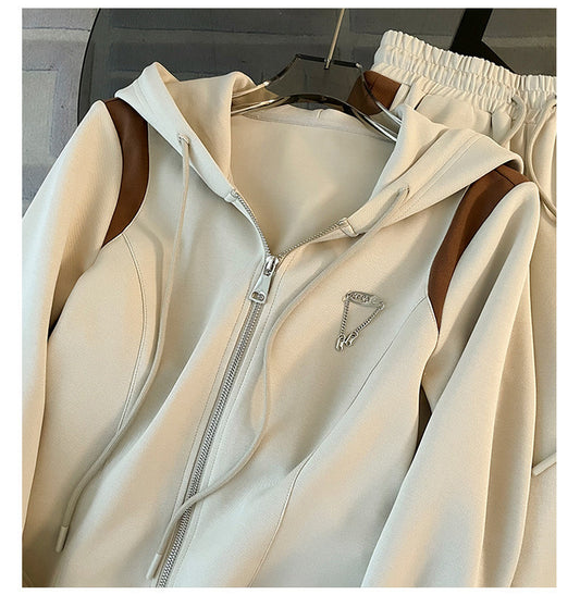 Nude Wideleg Track Suit (Cotton)