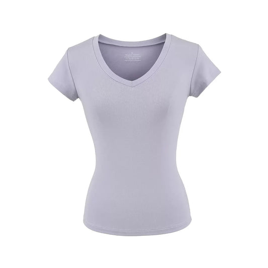Lavender V-neck Compression T-shirt