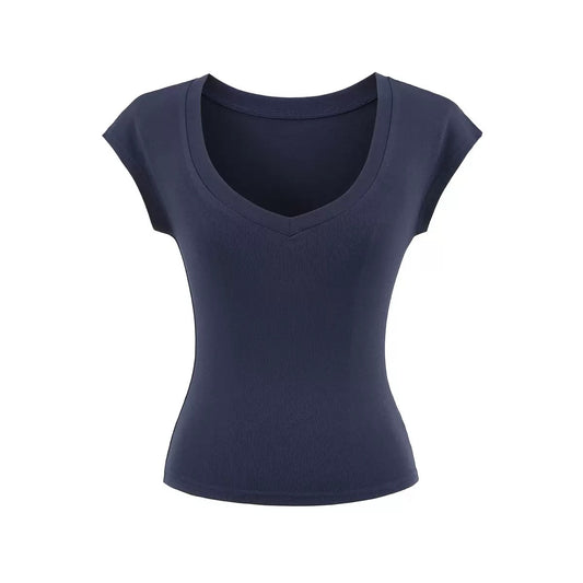 Navyblue V-neck Compression T-shirt