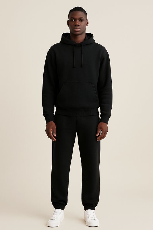 Black Hoodie, Sweatshirt, Pant Bundle (Heavy Cotton & Wool)