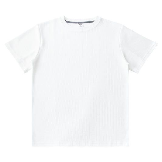 White Waffle Cotton T-shirt