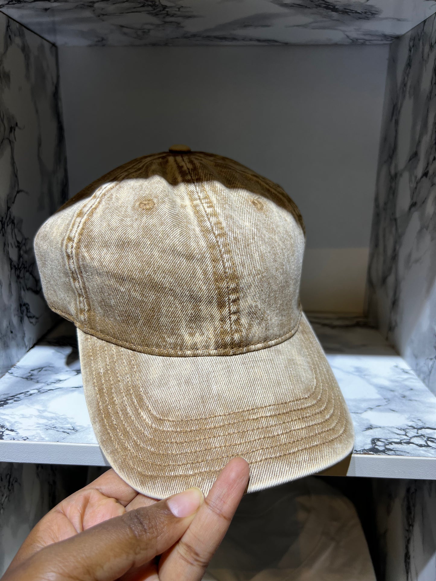 Brown Stone-washed Cap