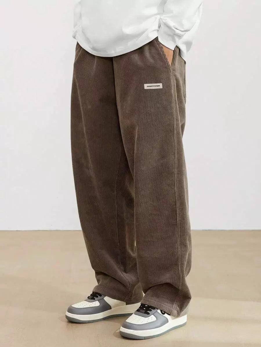 Brown Wide-leg Sweatpant (Corduroy)