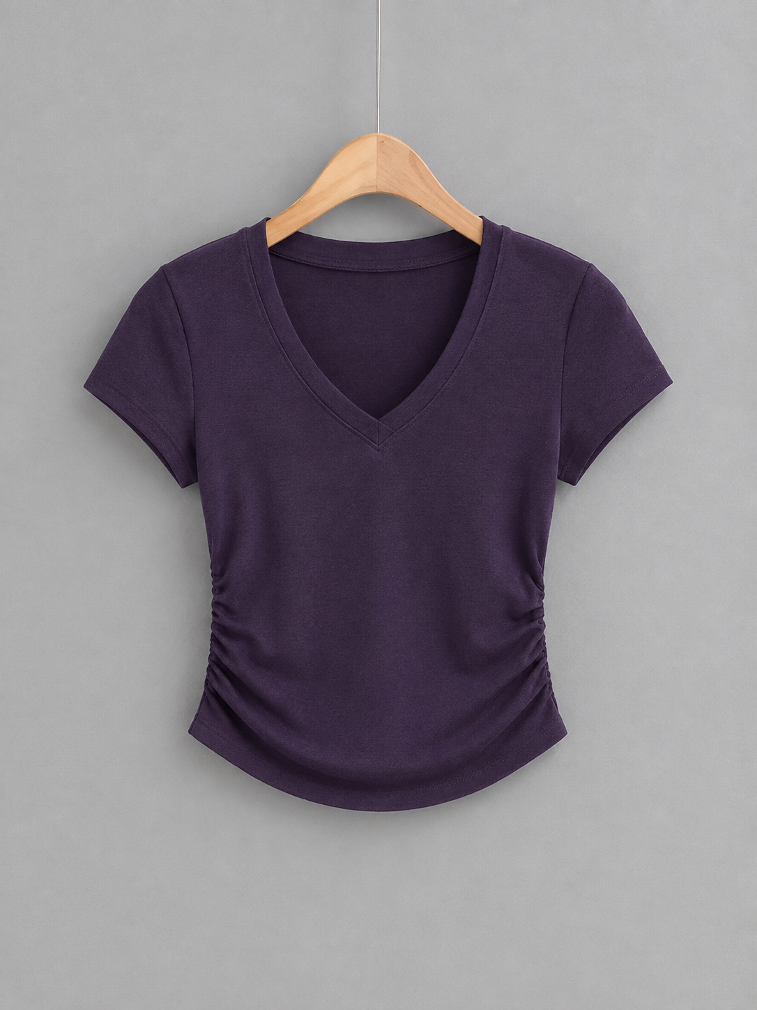 Deep Plum V-neck Compression T-shirt