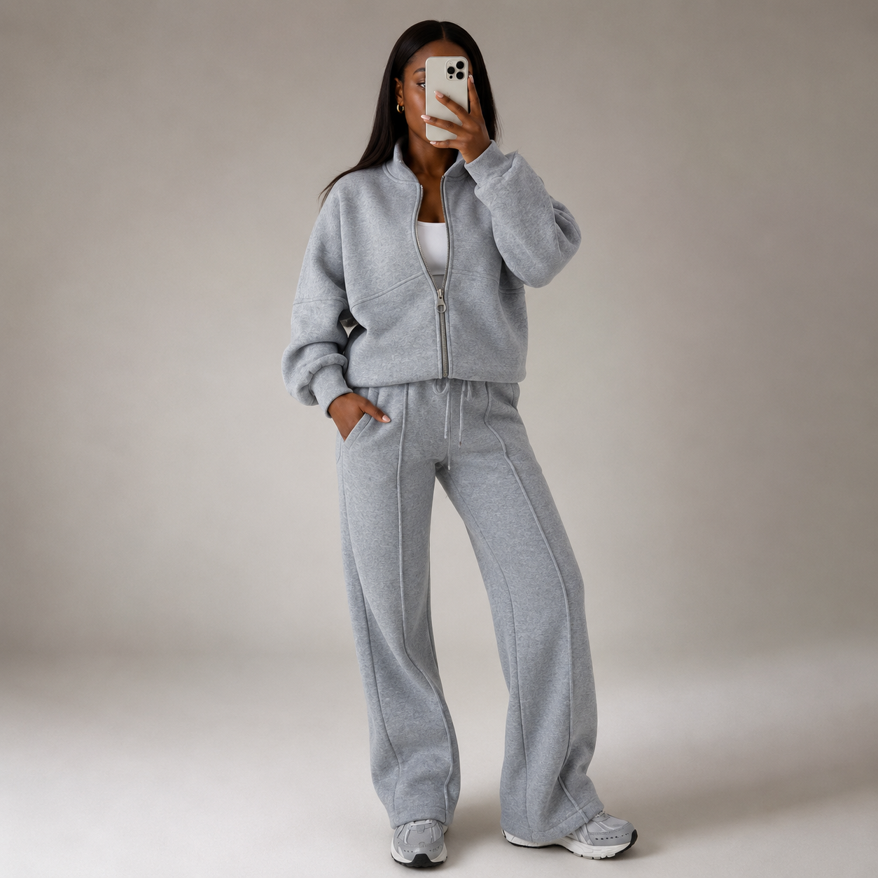 Ash 2pc Zip Set with Pockets (Polyester & Wool)