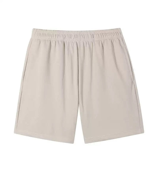 White-Beige Heavy Cotton Basic Shorts