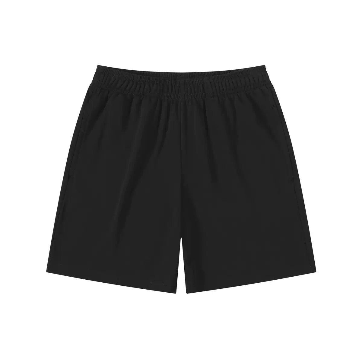 Black Heavy Cotton Basic Shorts
