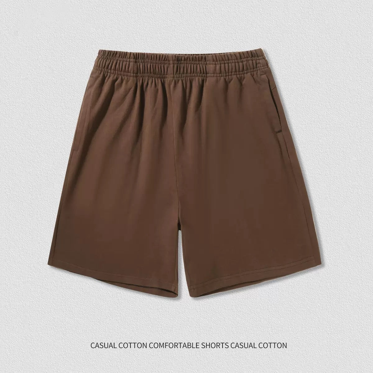 Chocolate Heavy Cotton Loose Basic Shorts