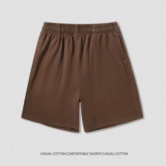 Chocolate Heavy Cotton Loose Basic Shorts