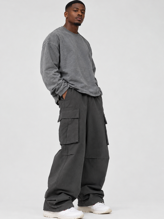 Dark Grey Cargo Sweat-pant (Polyester)