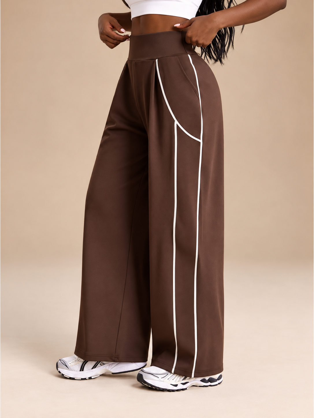 Chocolate Track Yoga Pants (Nylon)