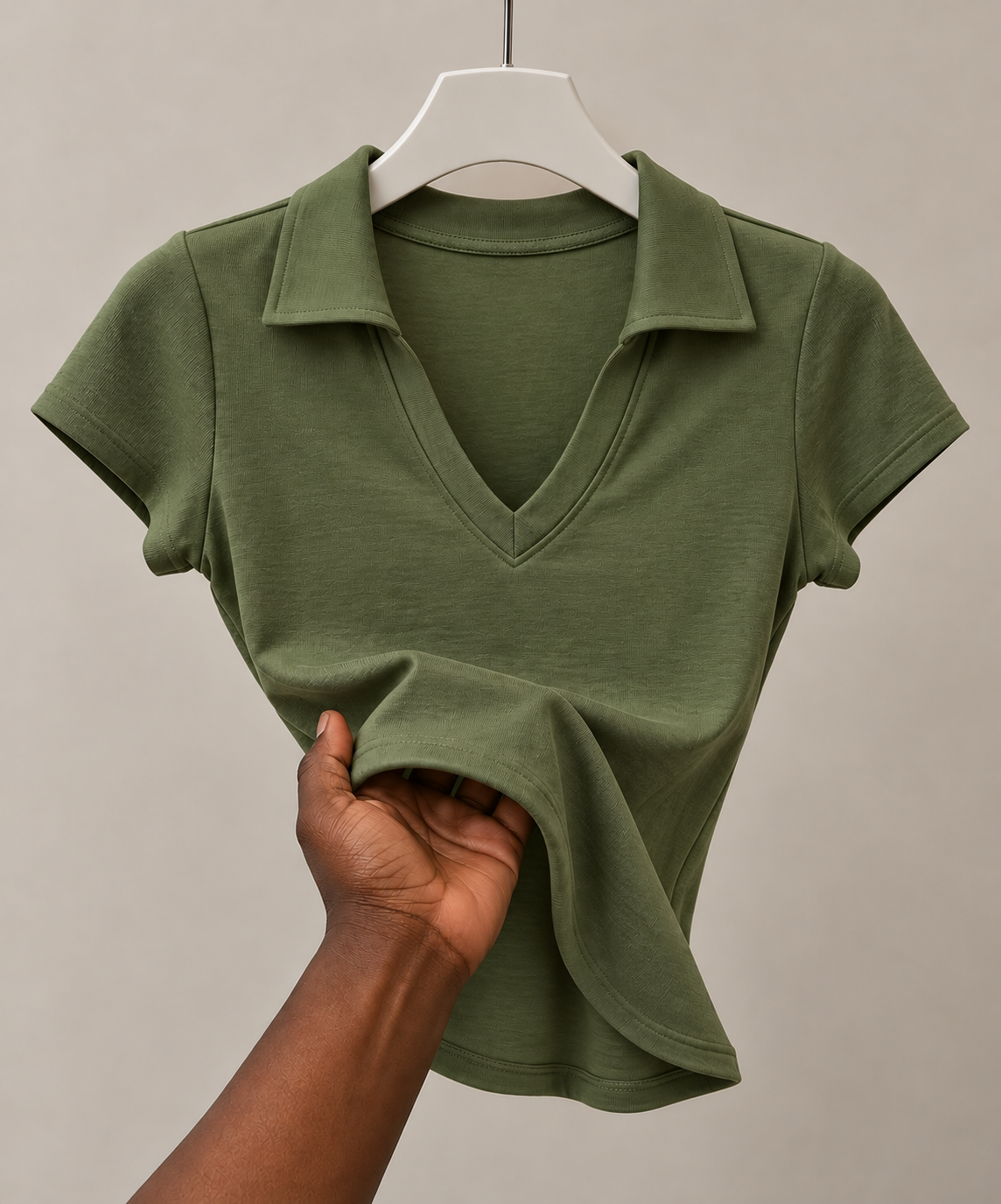 Army Green POLO V-neck T-shirt