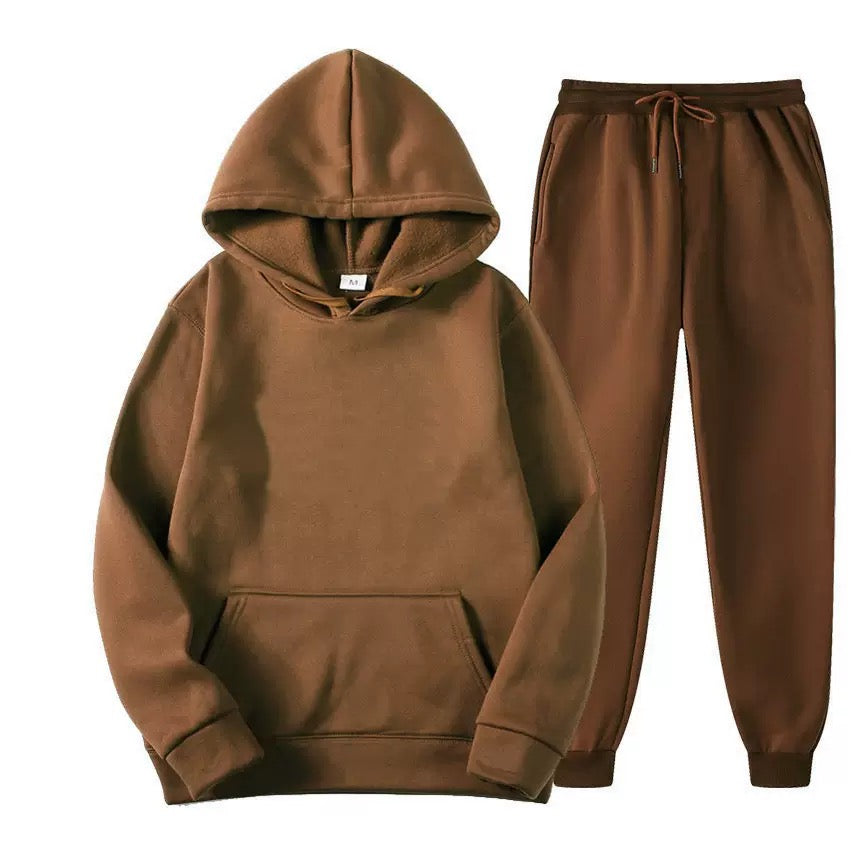 Coffee Brown 2pc Set(Polyester & Wool)